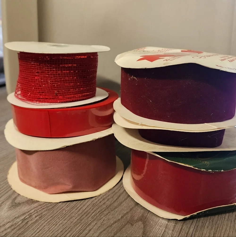 10 Random Ribbons For Wrapping Gifts New Or Used Holidays Chirstmas